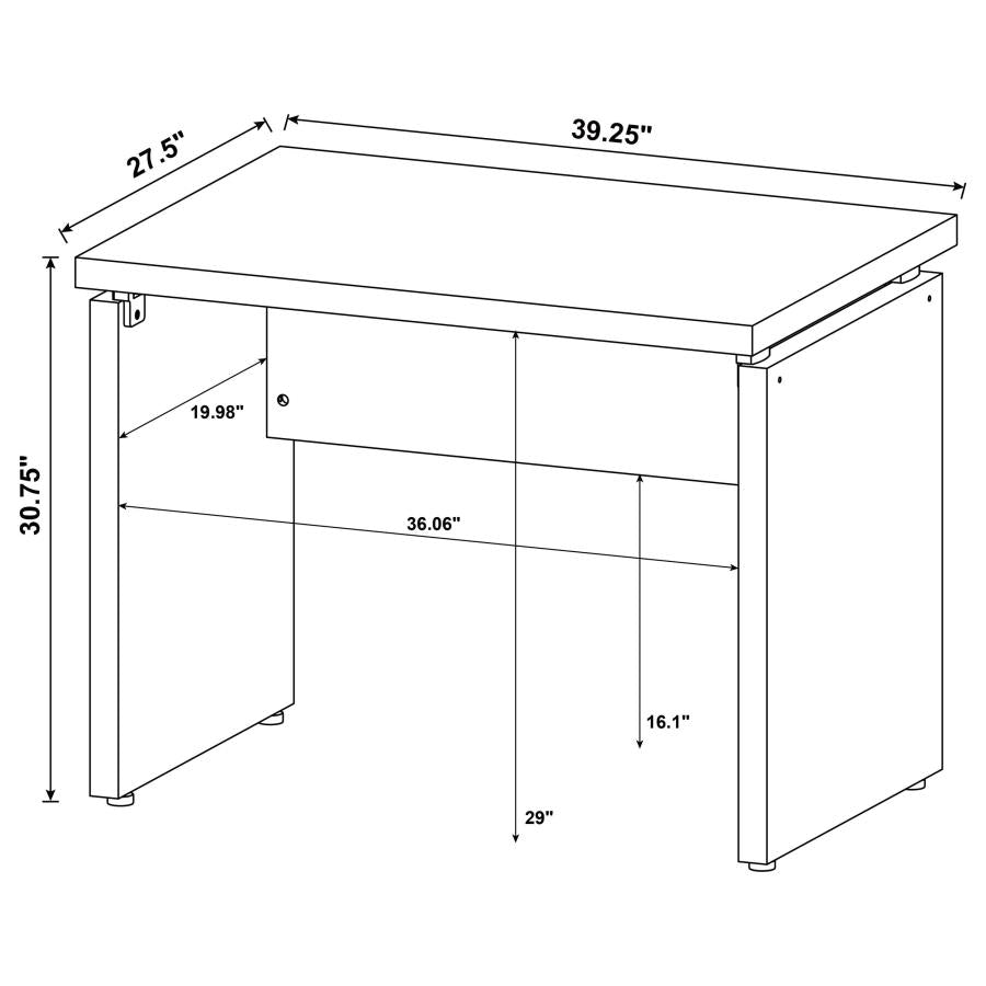 Skylar - Engineered Wood Writing Desk - Cappuccino