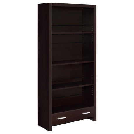 Skylar 5-Shelf Bookcase With Drawer Cappuccino