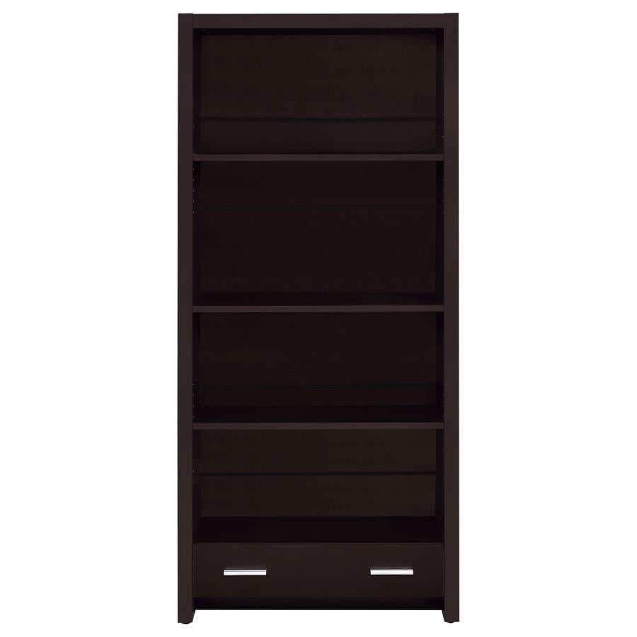 Skylar - 5-Shelf Bookcase With Drawer - Cappuccino