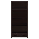 Skylar - 5-Shelf Bookcase With Drawer - Cappuccino
