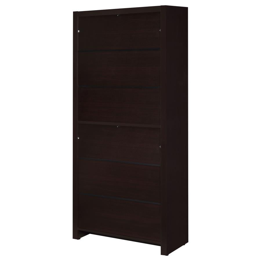 Skylar - 5-Shelf Bookcase With Drawer - Cappuccino
