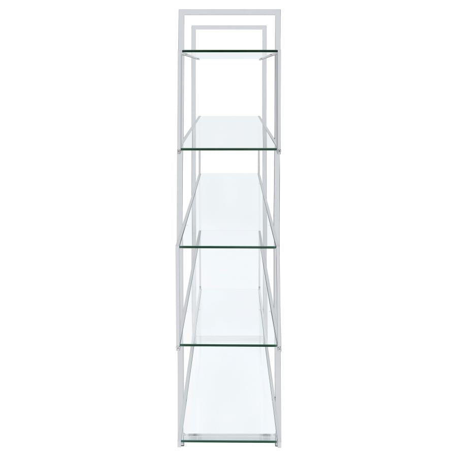 Elmer - 5-Shelf Bookshelf - Clear And Chrome