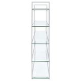 Elmer - 5-Shelf Bookshelf - Clear And Chrome
