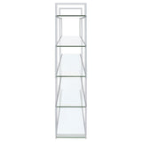 Elmer - 5-Shelf Bookshelf - Clear And Chrome