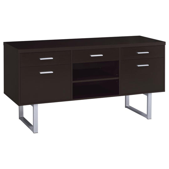 Lawtey - 5-Drawer Home Office Storage Credenza - Cappuccino