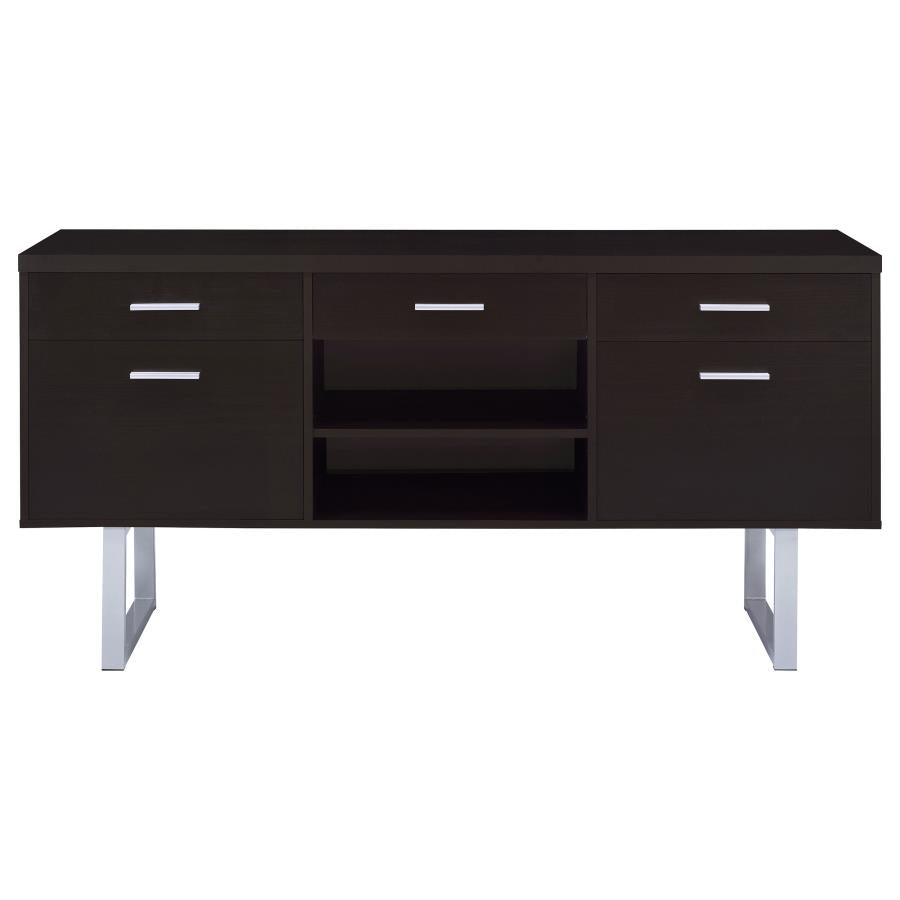 Lawtey - 5-Drawer Home Office Storage Credenza - Cappuccino
