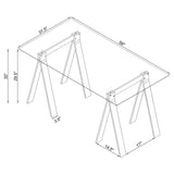 Amaturo - Glass Top Acrylic Writing Desk - Clear