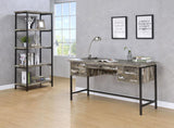 Kemper - 4-Shelf Writing Desk - Weathered Brown