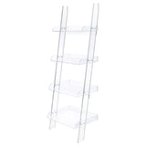 Amaturo - 4-Shelf Acrylic Ladder Bookshelf - Clear