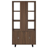 Maddox - 3-Shelf Cabinet Bookcase - Walnut