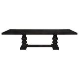 Phelps - Extension Leaf Dining Table Distressed Noir - Distressed Nior by CoasterEssence | Bel Furniture
