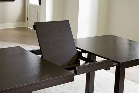 Neymorton - 7 Pc. - Rectangular Extension Table, 6 Side Chairs - Dark Grayish Brown - view 5
