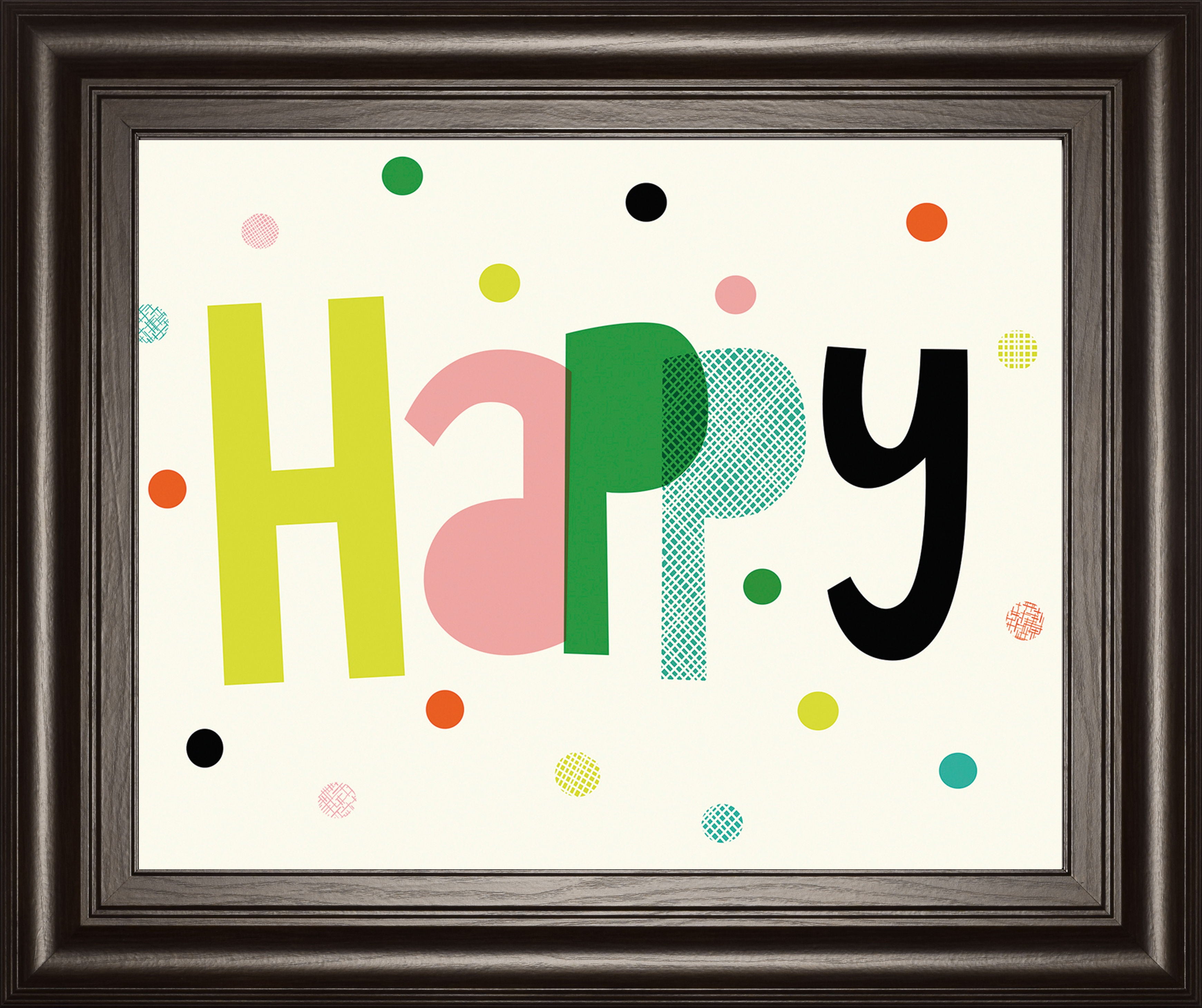 Happy By Sophie Ledesma - Framed Print Wall Art - White