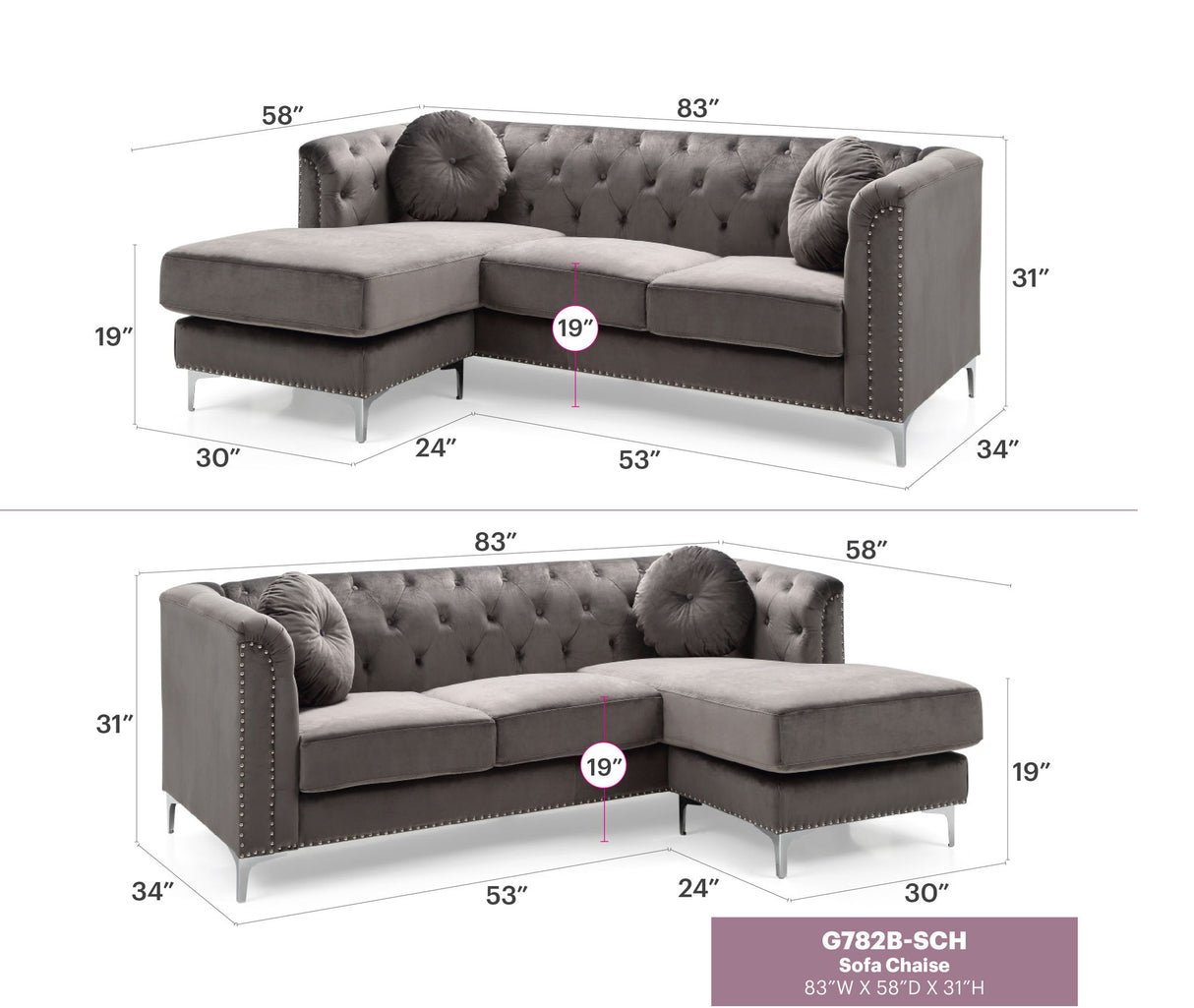 Pompano - Micro Suede Sofa Chaise