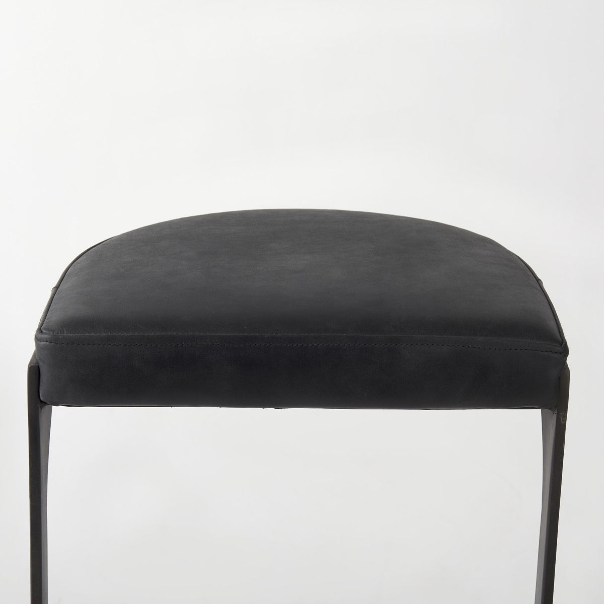 Iron Backless Bar Chair - Black