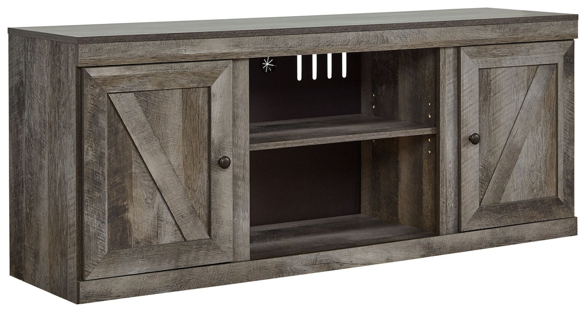 Wynnlow - TV Stand With Fireplace Option Gray 60''W x 16''D x 25''H by Signature Design by Ashley® | Bel Furniture