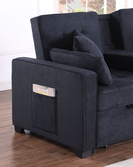 Cody II - 69.5"W Woven Fabric Convertible Sleeper Loveseat with Cup Holder by Lilola Home | Bel Furniture