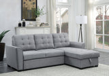 Avery - Sleeper Sectional Sofa With Reversible Storage Chaise - Light Gray by Lilola Home | Bel Furniture