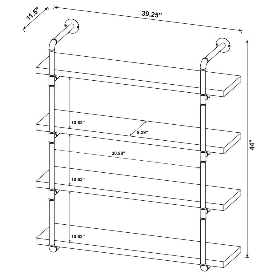 Elmcrest - 4-Shelf Wall Bookshelf