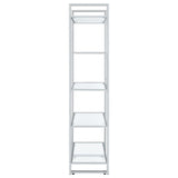 Hartford - 5-Shelf Glass Bookshelf - Chrome