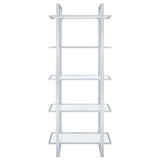 Hartford - 5-Shelf Glass Bookshelf - Chrome