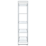 Hartford - 5-Shelf Glass Bookshelf - Chrome
