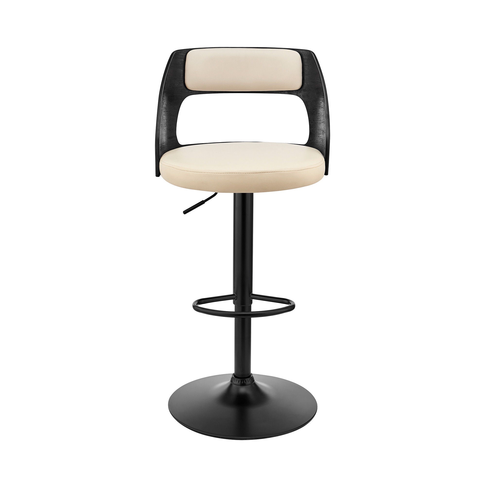 44" Swivel Adjustable Height Bar Chair - Cream / Black