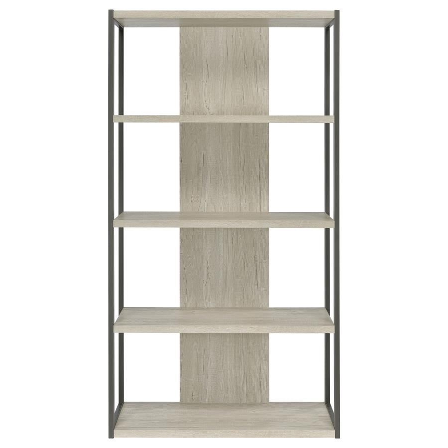 Loomis - 72" 4-Shelf Bookshelf - Whitewashed Gray