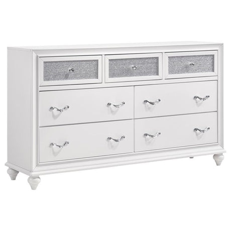 Barzini - 7-drawer Dresser White by CoasterEveryday | Bel Furniture