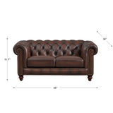 Alton Bay-Top Grain Leather Loveseat - Brown by Hydeline Furniture | Bel Furniture