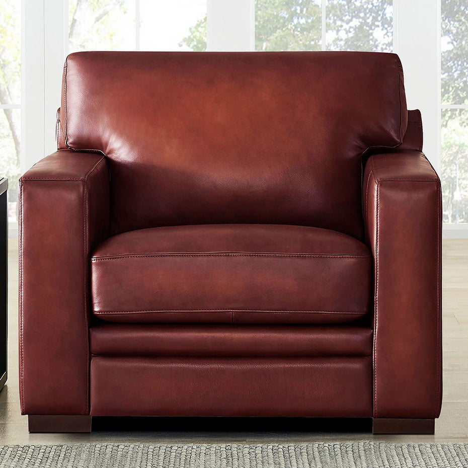 Dillon - Waxy Pull Up Leather Chair - Mocha