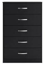Finch - Black - Five Drawer Chest - 46" Height by Signature Design by Ashley® | Bel Furniture