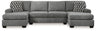 Birkdale Court - Sectional Gray 3 Pc. Sectional With LAF And RAF Corner Chaises by Benchcraft® | Bel Furniture