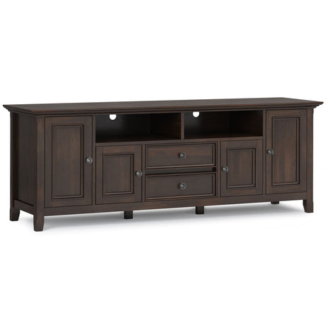 Amherst - Wide TV Media Stand Dark Brown by Simpli-Home | Bel Furniture
