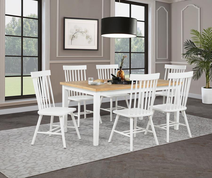 Andrews - 66" Rectangular Dining Table - Light Ash And White