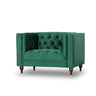 Evelyn - Mid-Century Modern Tufted Back Velvet Lounge Chair Dark Green by Ashcroft Furniture | Bel Furniture
