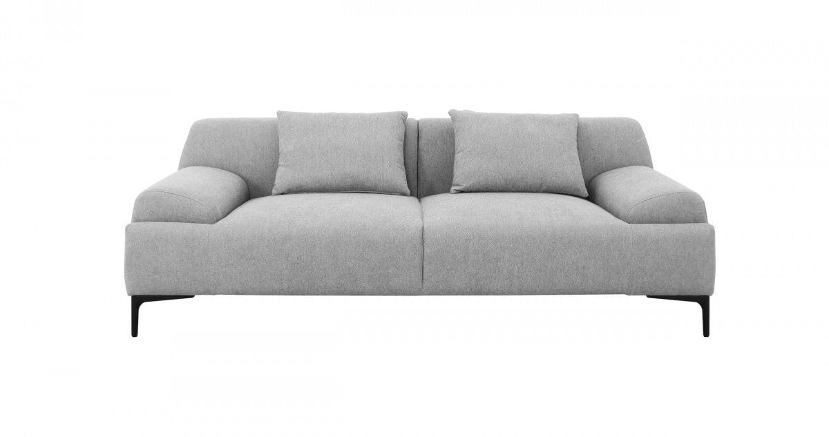 Sofa And Toss Pillows & Black Legs - Gray