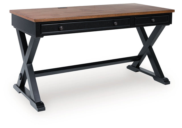 Wildenauer - Brown / Black - Home Office Desk by Signature Design by Ashley® | Bel Furniture