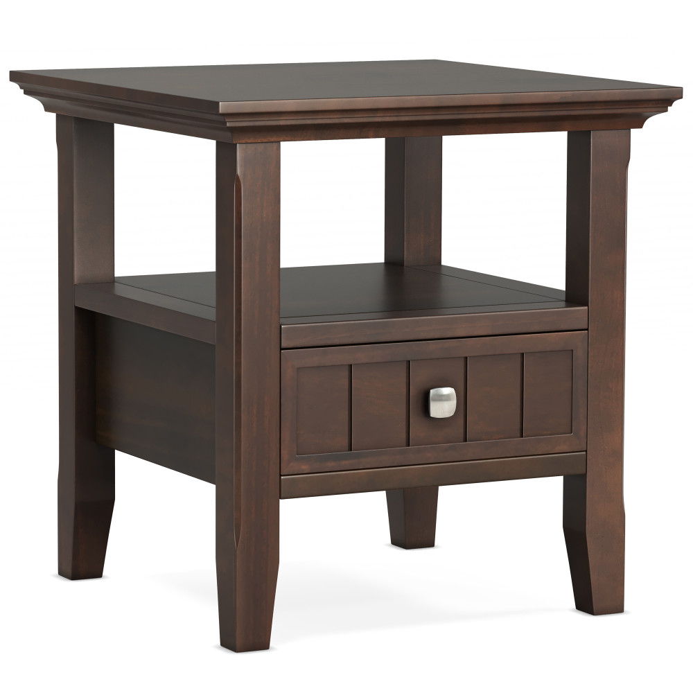 Acadian - End Table With Drawer - Brown by Simpli-Home | Bel Furniture