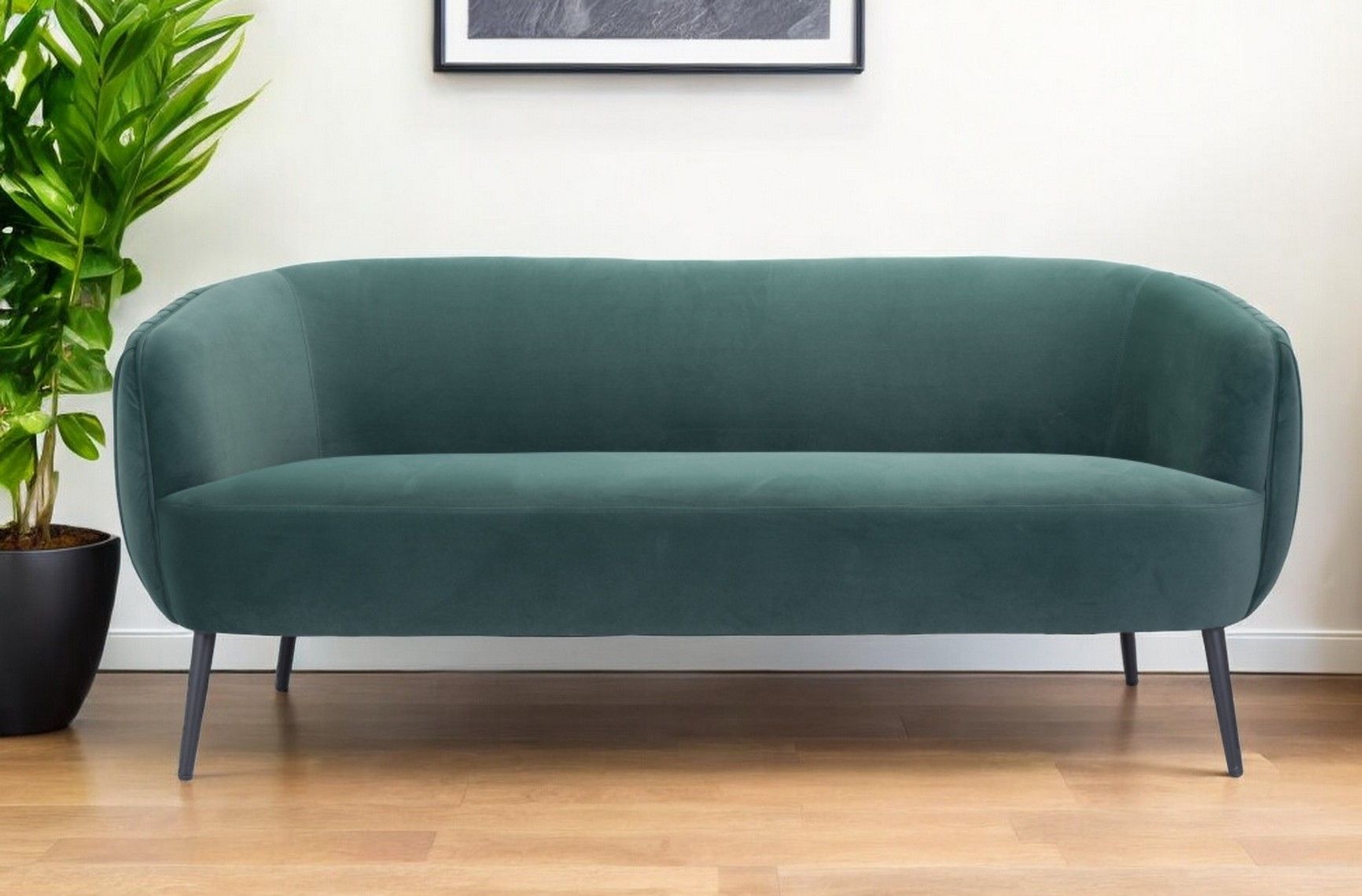 Sofa Velvet With Black Legs - Green