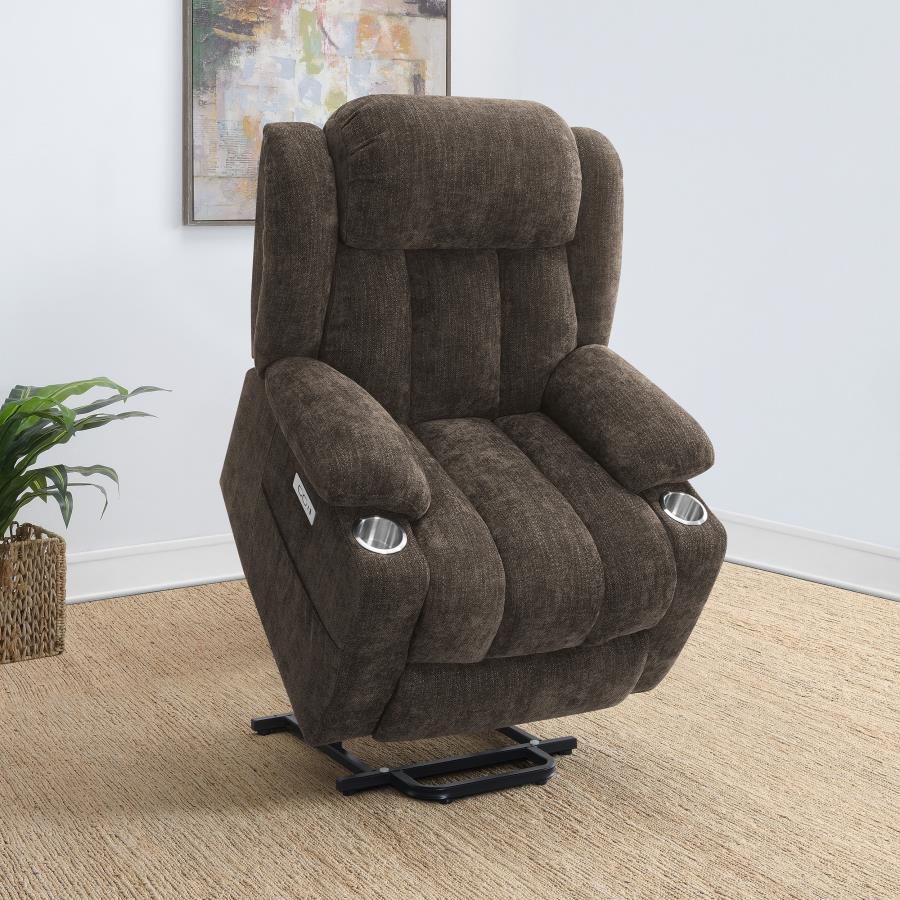 Houston - Upholstered Power Lift Recliner Chair by CoasterEveryday | Bel Furniture