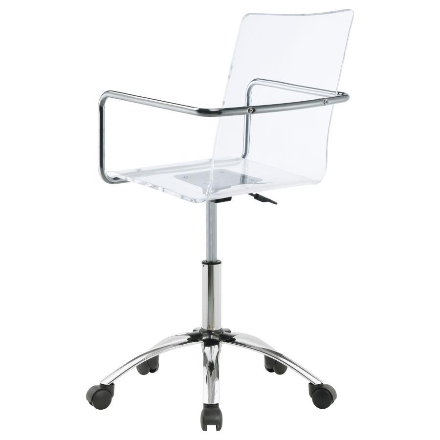 Amaturo - Acrylic Adjustable Home Office Desk Chair - Clear by CoasterEssence | Bel Furniture