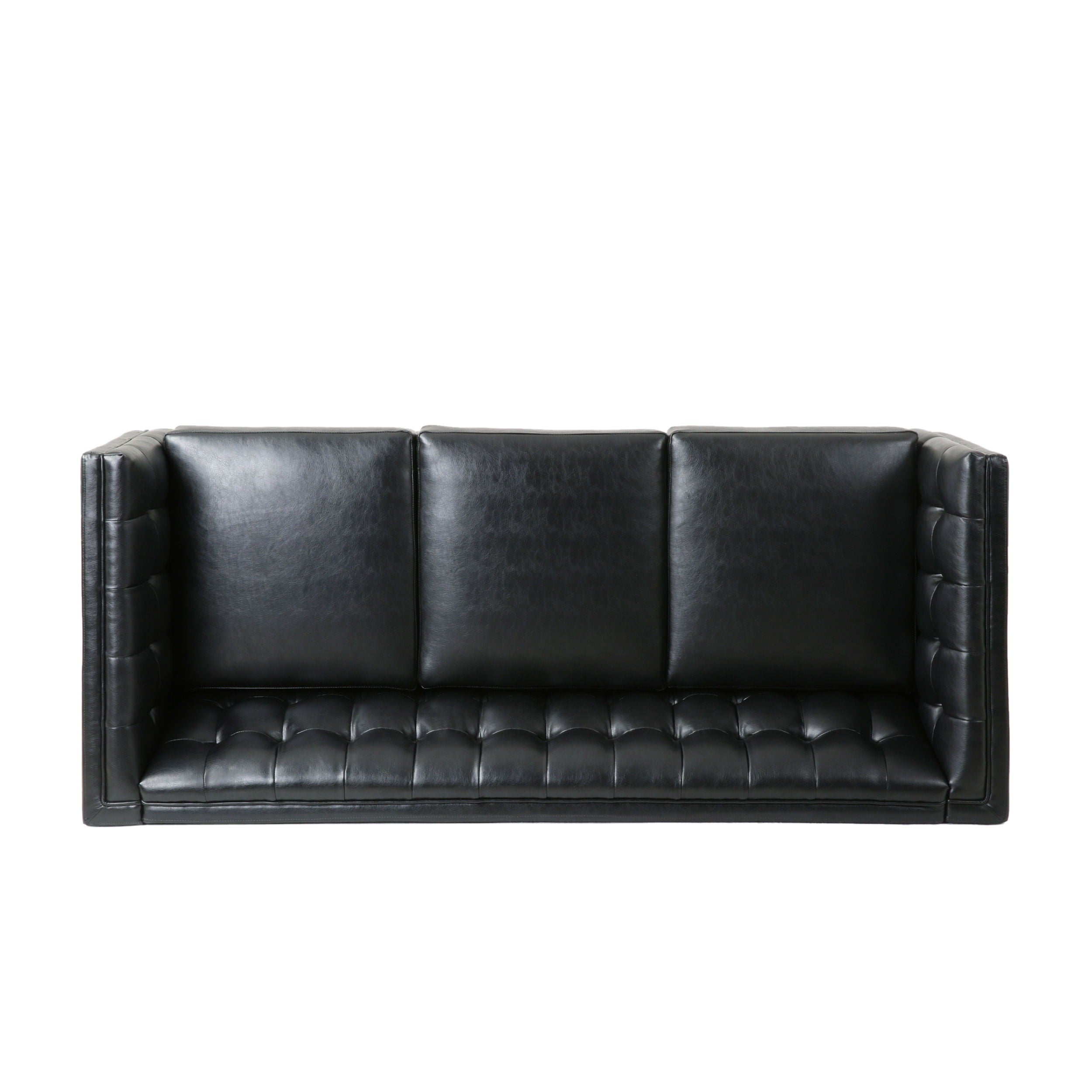 Comfy 3 Seat Sofa With Tufted Back, Modern For Living Room