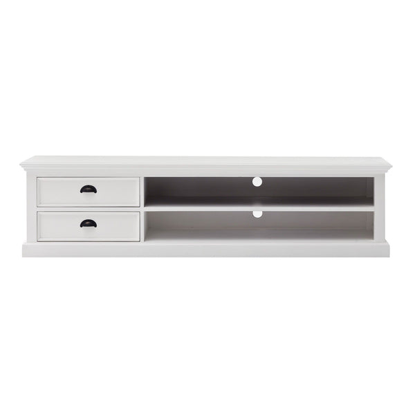 Classic Entertainment Unit With Two Drawers - White