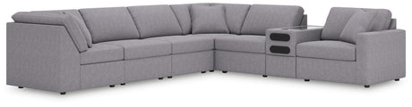Modmax - Granite - Sectional Gray 7 Pc. Sectional With Audio Console by Signature Design by Ashley® | Bel Furniture