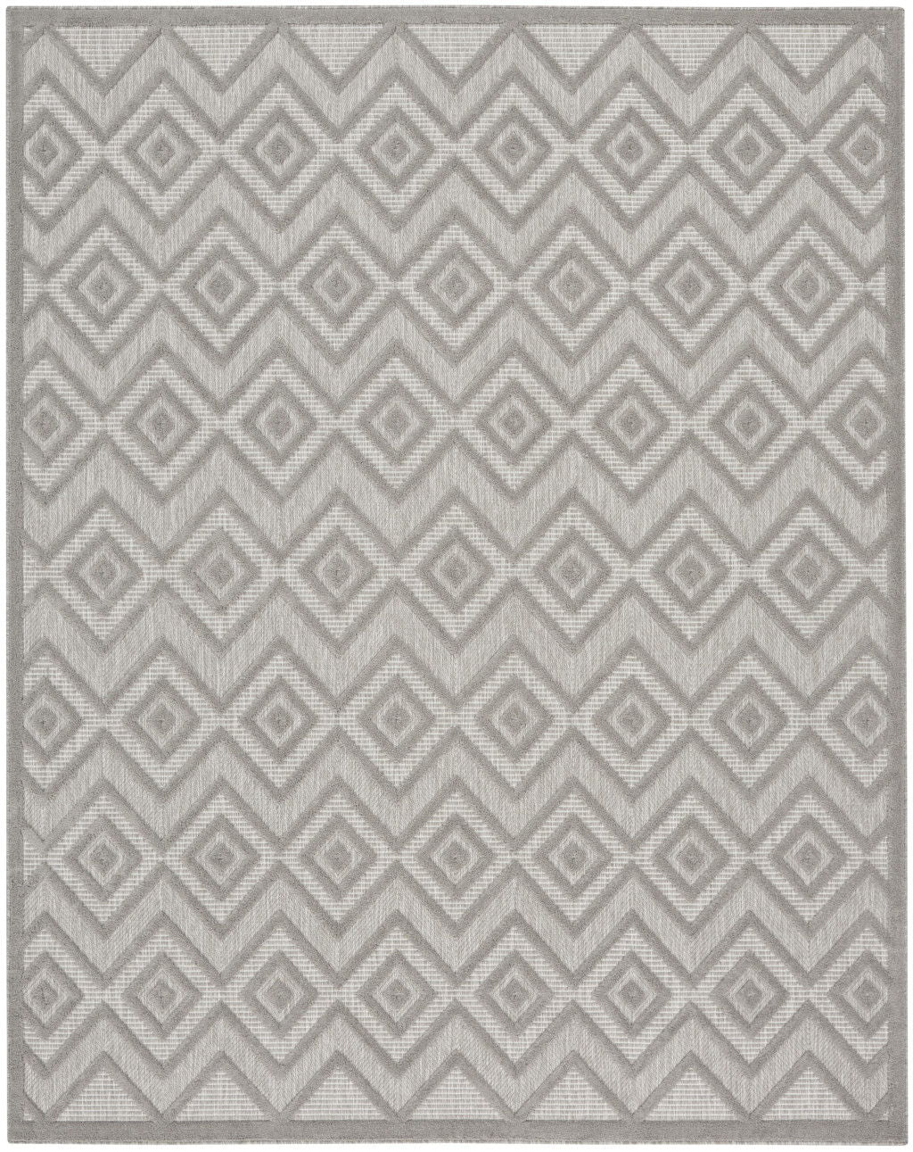 9' X 12' Geometric Flatweave Area Rug - Gray