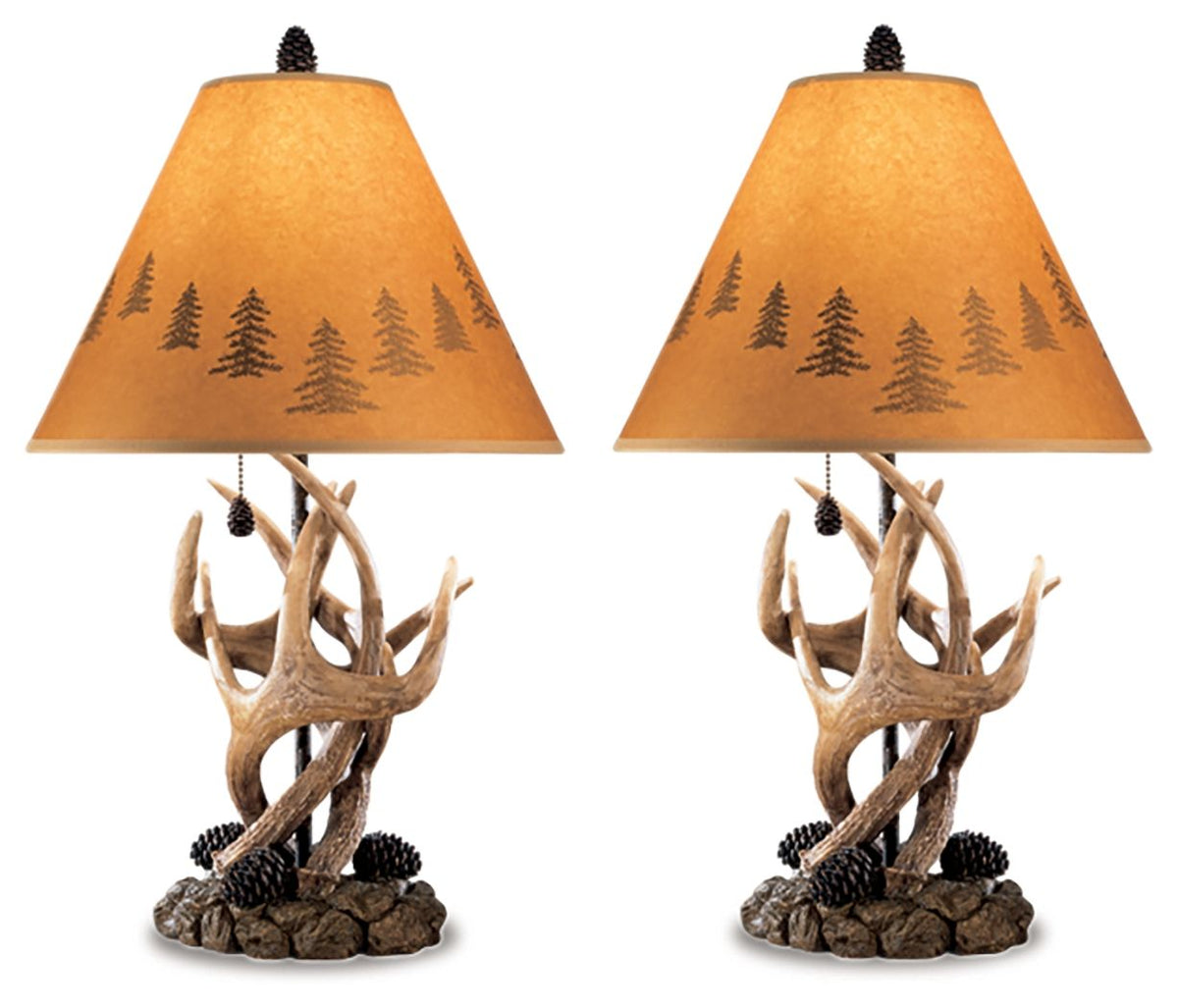 Derek - Table Lamp (Set of 2) Dark Brown 2 Pieces by Signature Design by Ashley® | Bel Furniture
