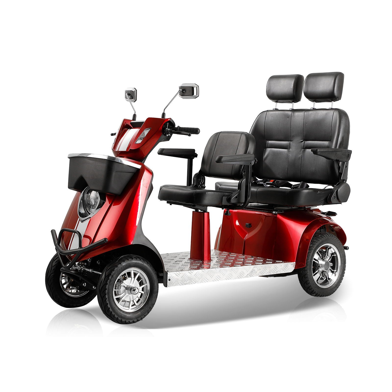 Electric Mobility Recreational Travel Scooter For Adults, Mobility Scooters For Seniors, 4 Wheel Powered Mobility Scooters - Red