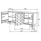 Tyler - 3 Door Solid Wood Sideboard Buffet Cabinet - Mango Brown by Coaster Fine Furniture | Bel Furniture