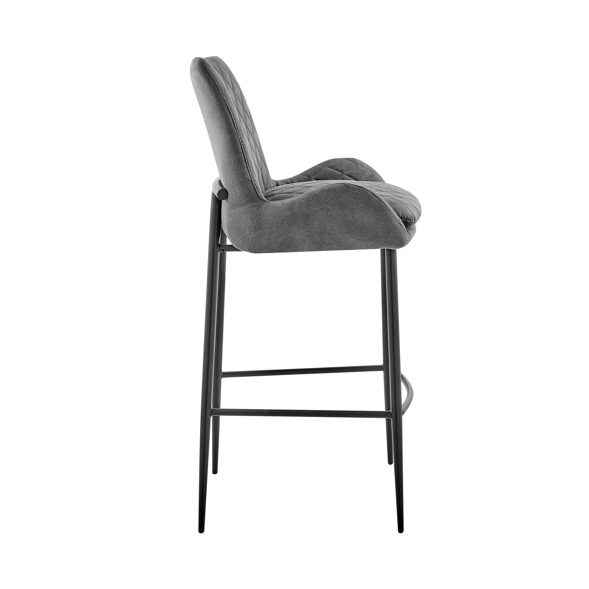 43" Iron Bar Height Bar Chair - Charcoal / Black